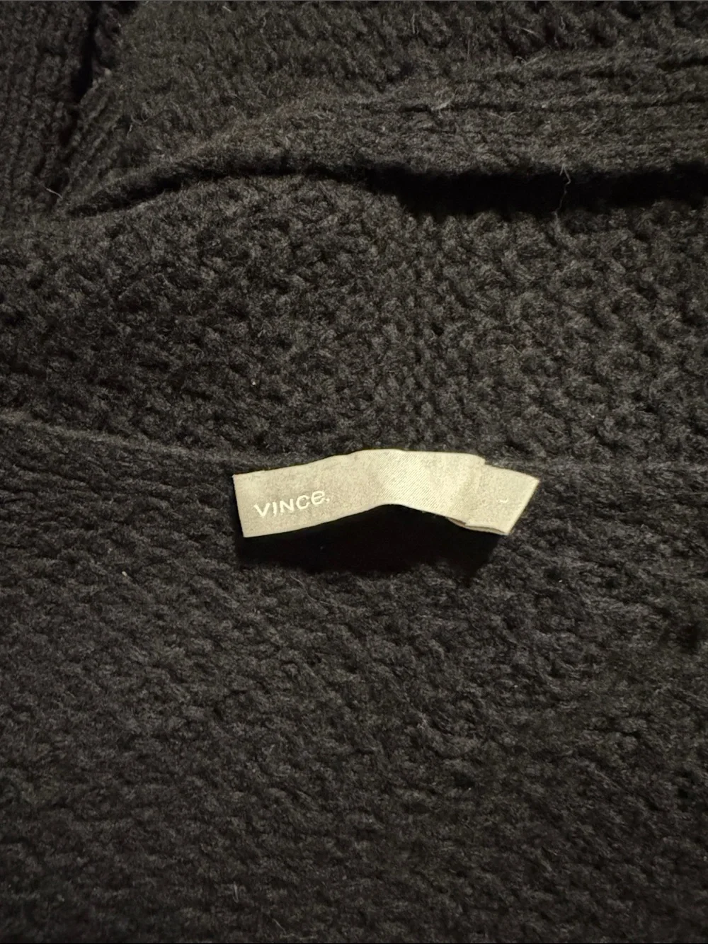 Vince long Black Wool cashmere, open Front Cardigan Large